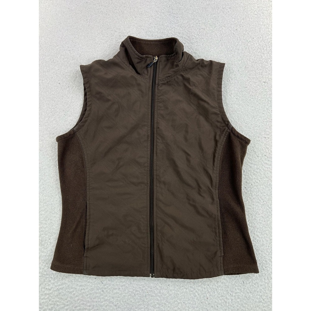 Columbia Vest Womens Medium Brown XCO Quilted Fleece Lined Full Zip Outdoor